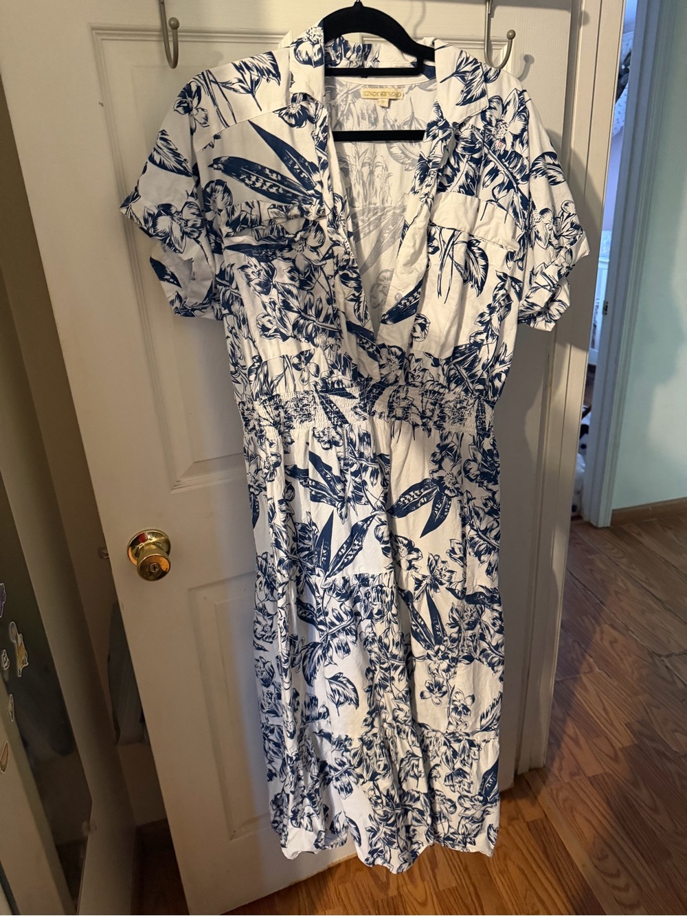 Blue & White Floral Midi/Maxi Dress